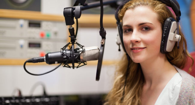 A professional voice over artist ready for voice over recording
